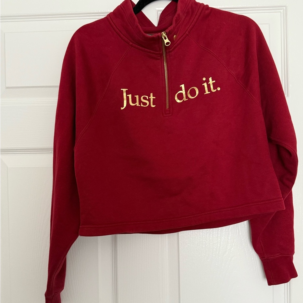 Nike Red Pullover with Gold Slogan